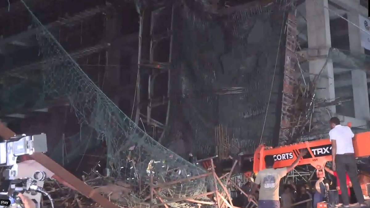 15 workers rescued, 12 hospitalised after iron slab collapses at construction site in Gandhinagar