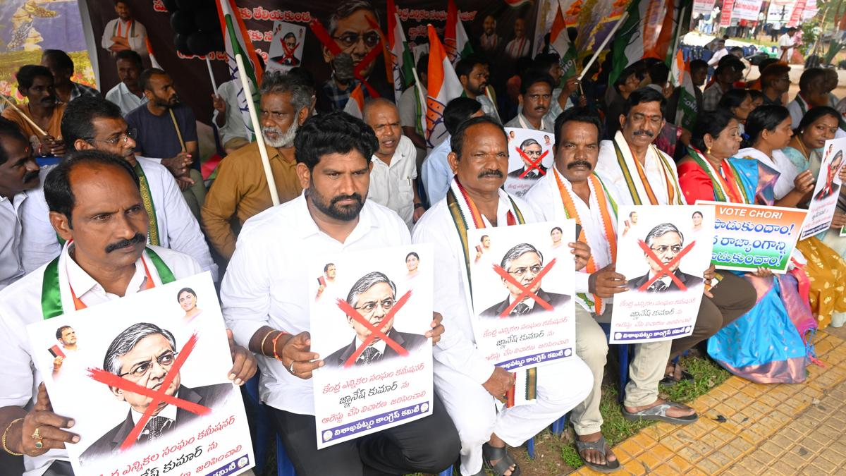 Congress stages protest in Visakhapatnam over SIR exercise