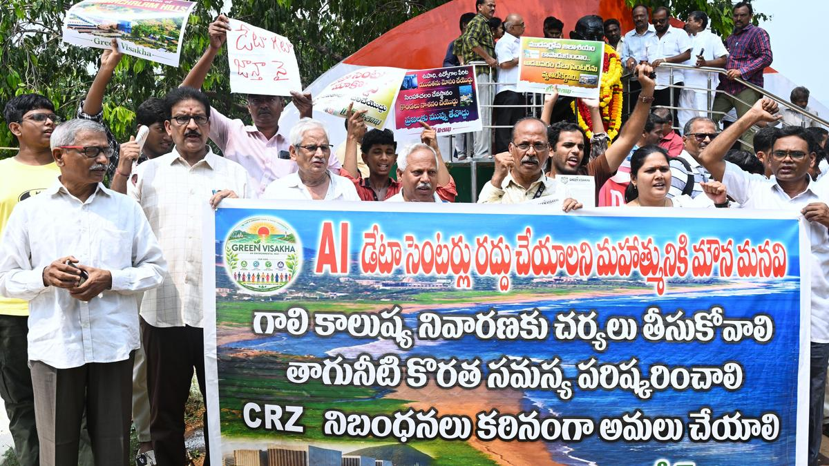 Green Visakha protest against AI data centres